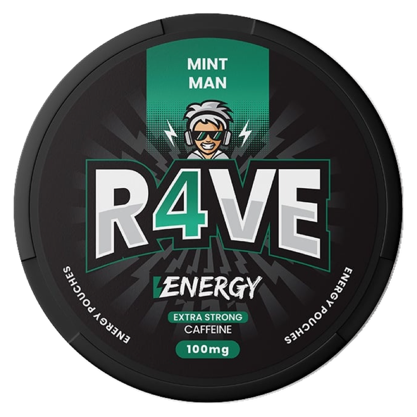 R4VE Mint Man 100mg Caffeine Pouches